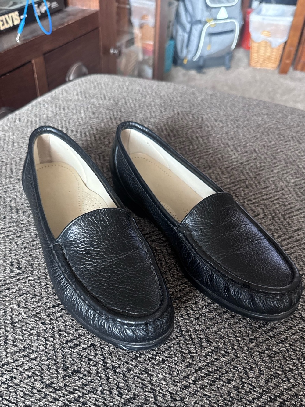 SAS Black Leather Women's Loafers